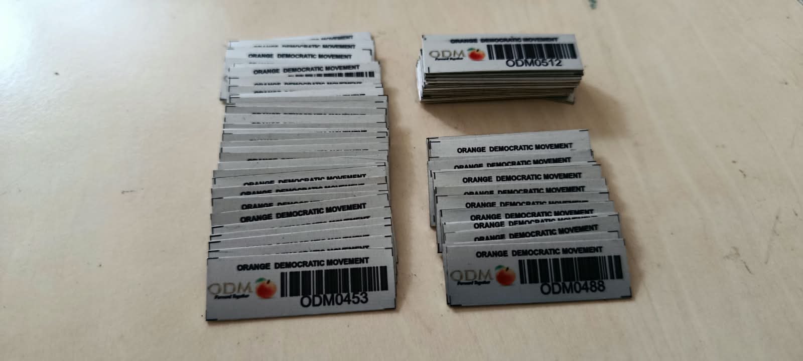 Numbered aluminium asset tags with barcodes